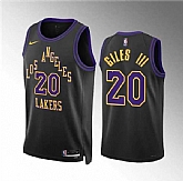 Men's Los Angeles Lakers #20 Harry Giles Iii Black 2023-24 City Edition Stitched Basketball Jersey Dzhi,baseball caps,new era cap wholesale,wholesale hats